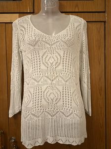 White Crochet Top