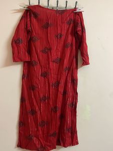 Red Printed Kurta