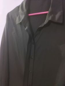 Black Silk Formal Or Causal Shirt