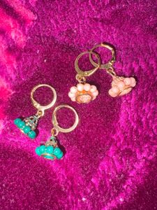 Earrings multicolor Jhumkas Set of 4