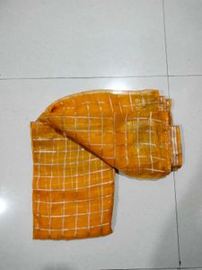 Orange Checkered Saree