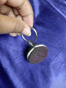 Crochet Oreo bag charm and keychain
