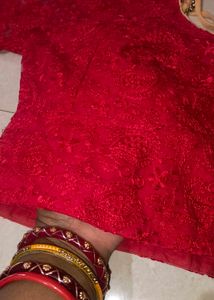 Red Embroidered Blouse
