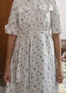 White- Blue Classy Dress
