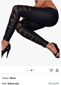 Cutout Faux Leather Leggings