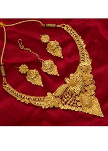 Elegant Gold Plated Necklace & Earring Set