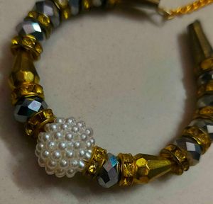 Beaded Bracelet with Gold Accents