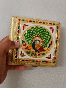 Golden Meenakari Transparent Dry fruit box