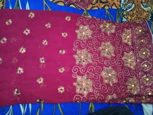 Embroidery Work Saree