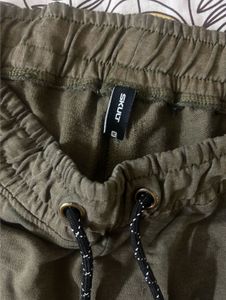 Casual Olive Green Track Pants
