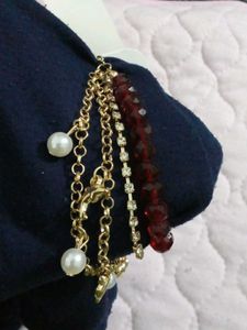 Beautiful Redand Gold Hand Bracelet