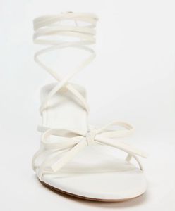 Zara White Elegant Strappy Kitten Heels