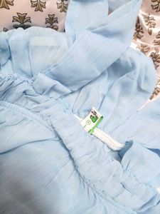 Skyblue front tie up top.