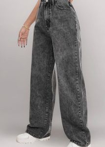 Gray Wash Wide Leg Jeans