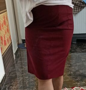 Burgundy Pencil Skirt