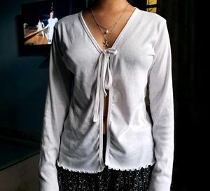 Open Front Top /Tie-Front Long Sleeve To/Shrug