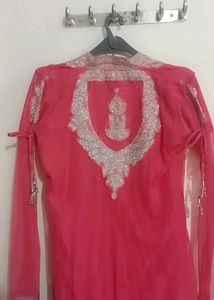 Elegant Pink net frock set