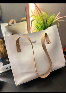 Minimalist White Tote Bag