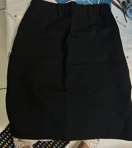 Chic Black Button Skirt (A-line)