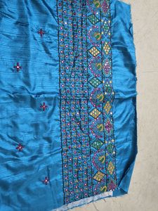 Embroidered Blue blouse Material
