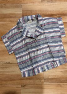 Striped Short Sleeve Button-Down