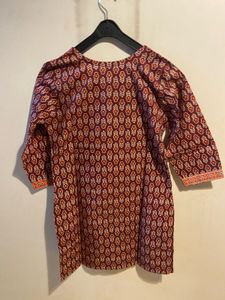Maroon Printed Top