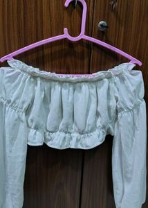 Off-shoulder white top