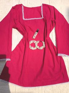 Rose Pink Short Kurti 🎀