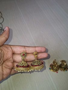 Jhumka Earrings - Traditional Style(set of 3)