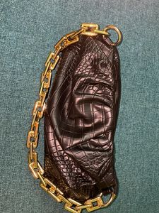 Croc Embossed Chain Strap Shoulder Cum Sling Bag