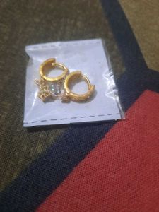 Star Drop Hoop Earrings