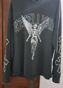 Rebellious Gothic Angel Oversized Tee