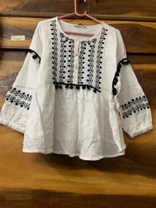 White Embroidered Top