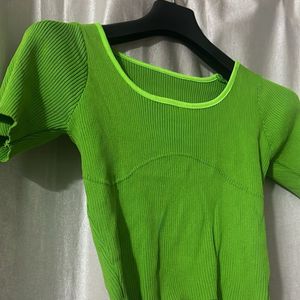 Green Ribbed Top