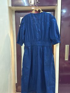 Chic Blue Button-Down Dress
