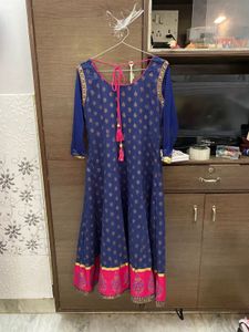 Elegant Blue &amp; Pink Anarkali