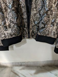 Zara mens Sequin Bomber Jacket