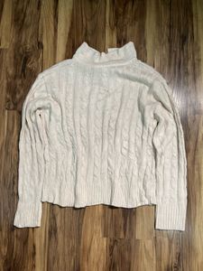 Cream Cable Knit Pullover Sweater