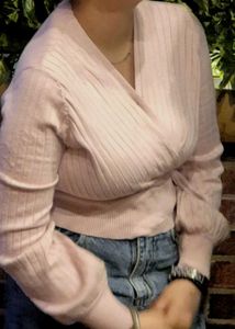 Pink Wrap Sweater