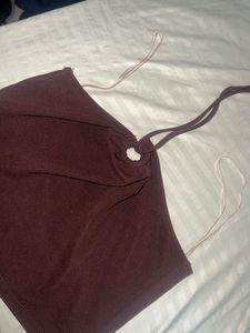 Maroon Halter Top