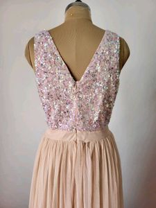 Sequin Top &amp; Ruffle Gown