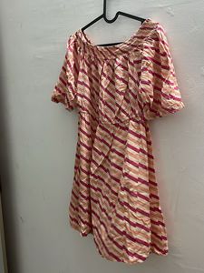 Girly Pink Dress || Long Top Style || S-M || AJIO