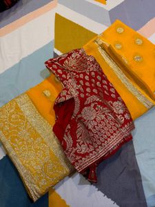 Yellow Saree with Gold Details