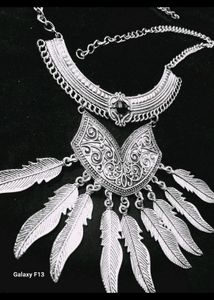 Oxidised Necklace (Silver) For Girl And Women