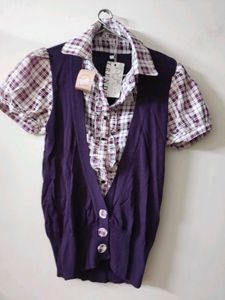 Purple Plaid Top