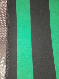 Round Neck black N Green Stripes Top, Sale 85