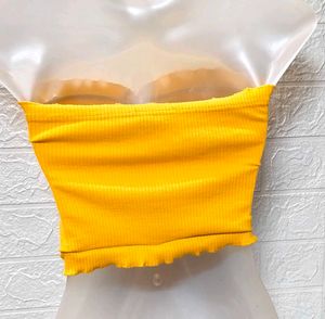 New Unused Piece Shein Yellow Tube Crop Top