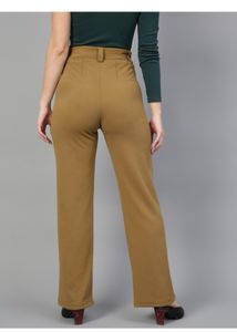 women kotty brown straight pant