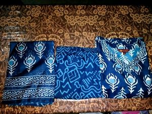 Navy Blue Kurti Pant Dupatta Set