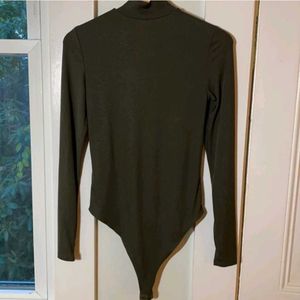 H&amp;M Army Green Long-sleeve Bodysuit